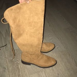 Tan suede boots